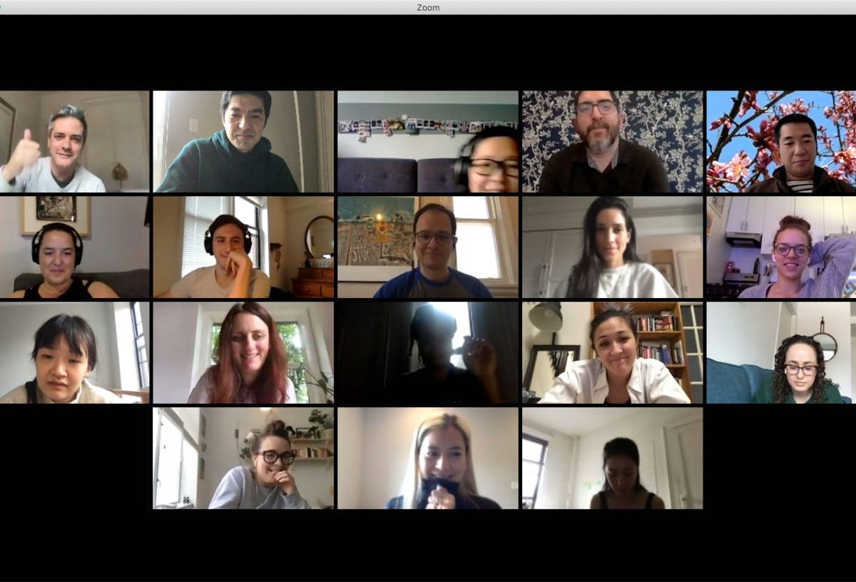 screenshot of I&CO employees on a group Zoom call